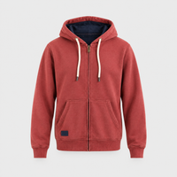 Corey | Mens Heavyweight Full-Zip Hoodie | Fade-Resistant, Kangaroo Pockets | Brick Red, Black, Navy and More XS-XXL