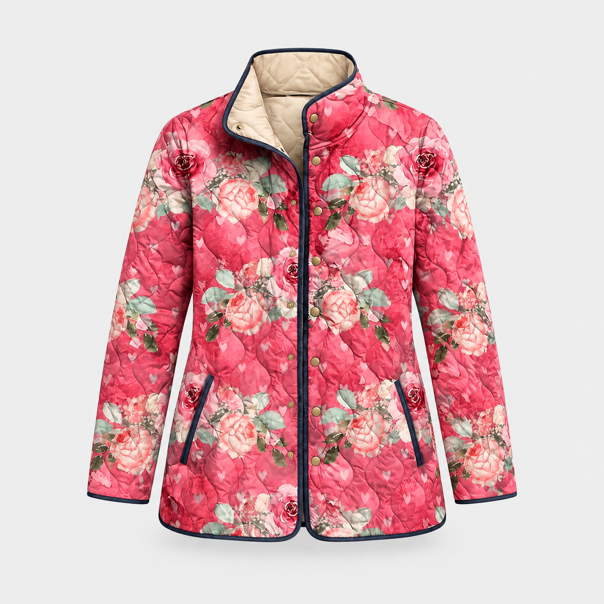 Women's Charming Quilted Jacket, Solid Pink | Classic Quilted Pattern, Relaxed Insulated Fit | Pink | S–3XL