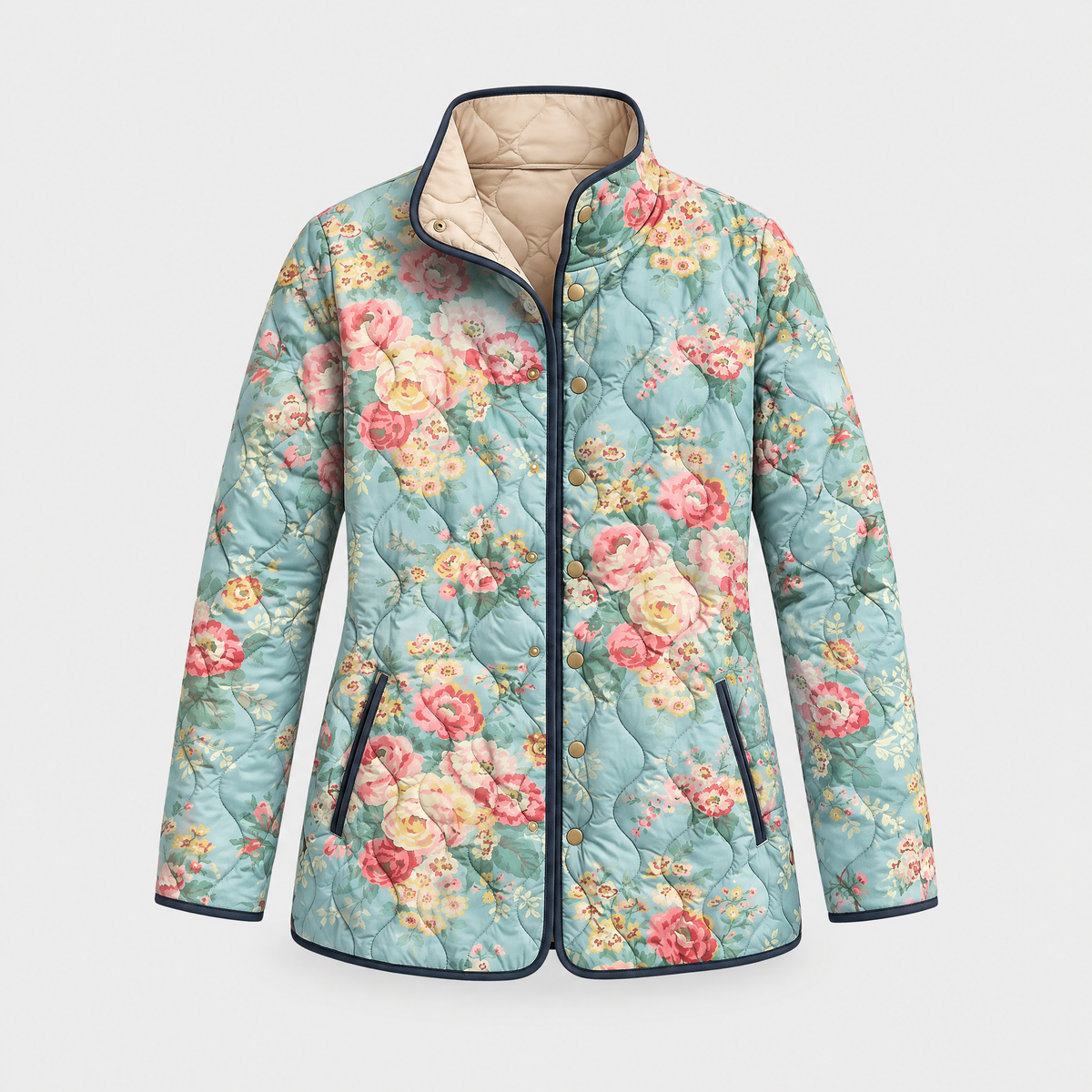 Women's Quilted Floral-Print Jacket, Insulated | Delicate Floral Pattern, Relaxed Layering Fit | Multicolor | S–3XL