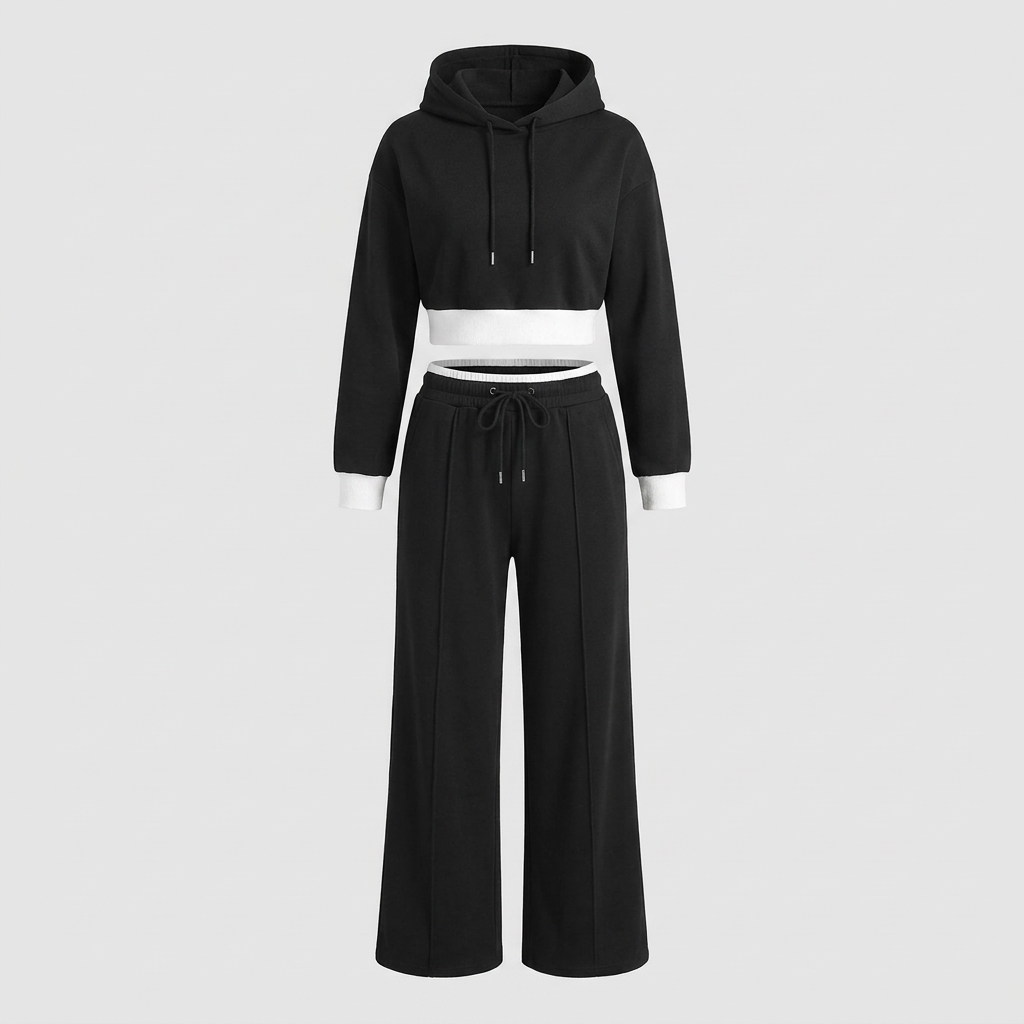 Carmen Womens Hoodie and Jogger Set in Black