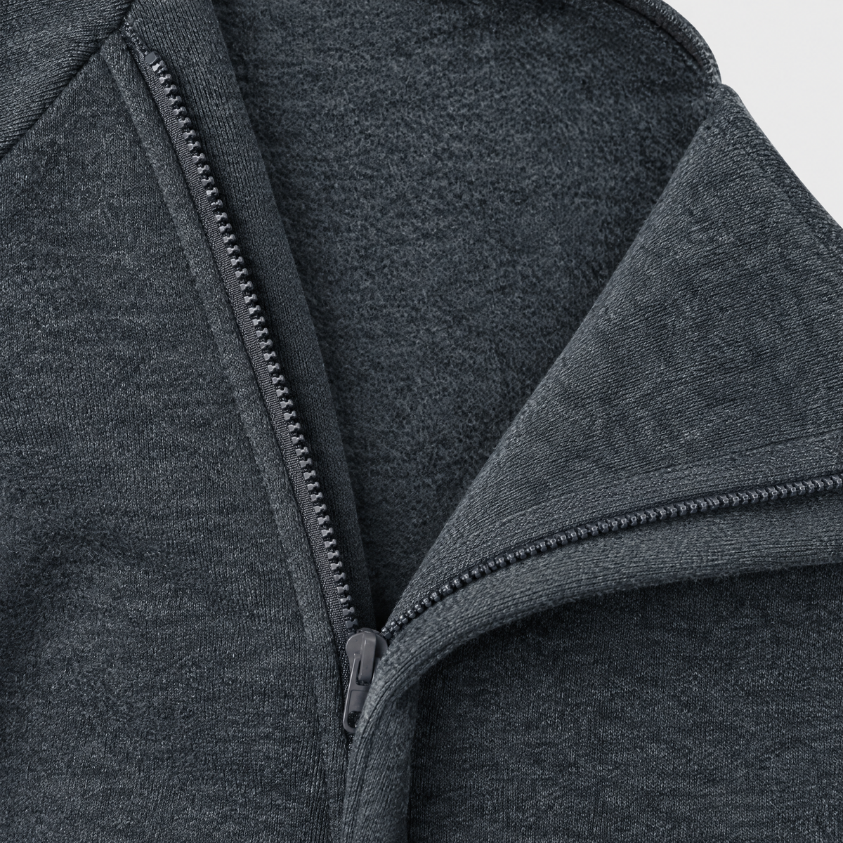 Jared Mens Crossover Zip Hoodie, hidden zipper detail