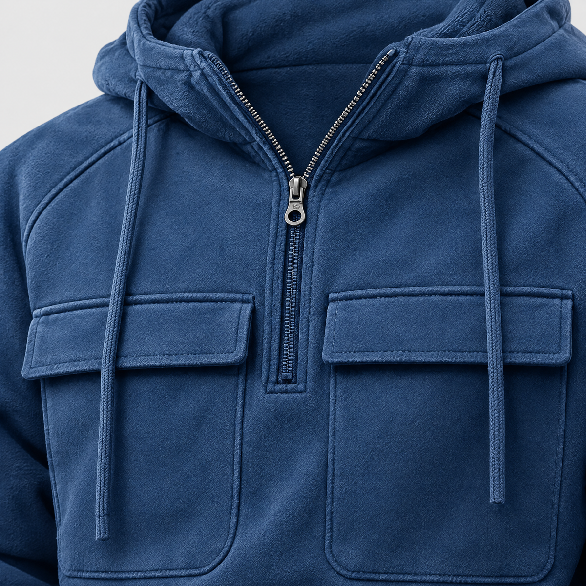 Scott Mens Half-Zip Hoodie with Chest Cargo Pockets, half-zip and chest cargo pockets detail