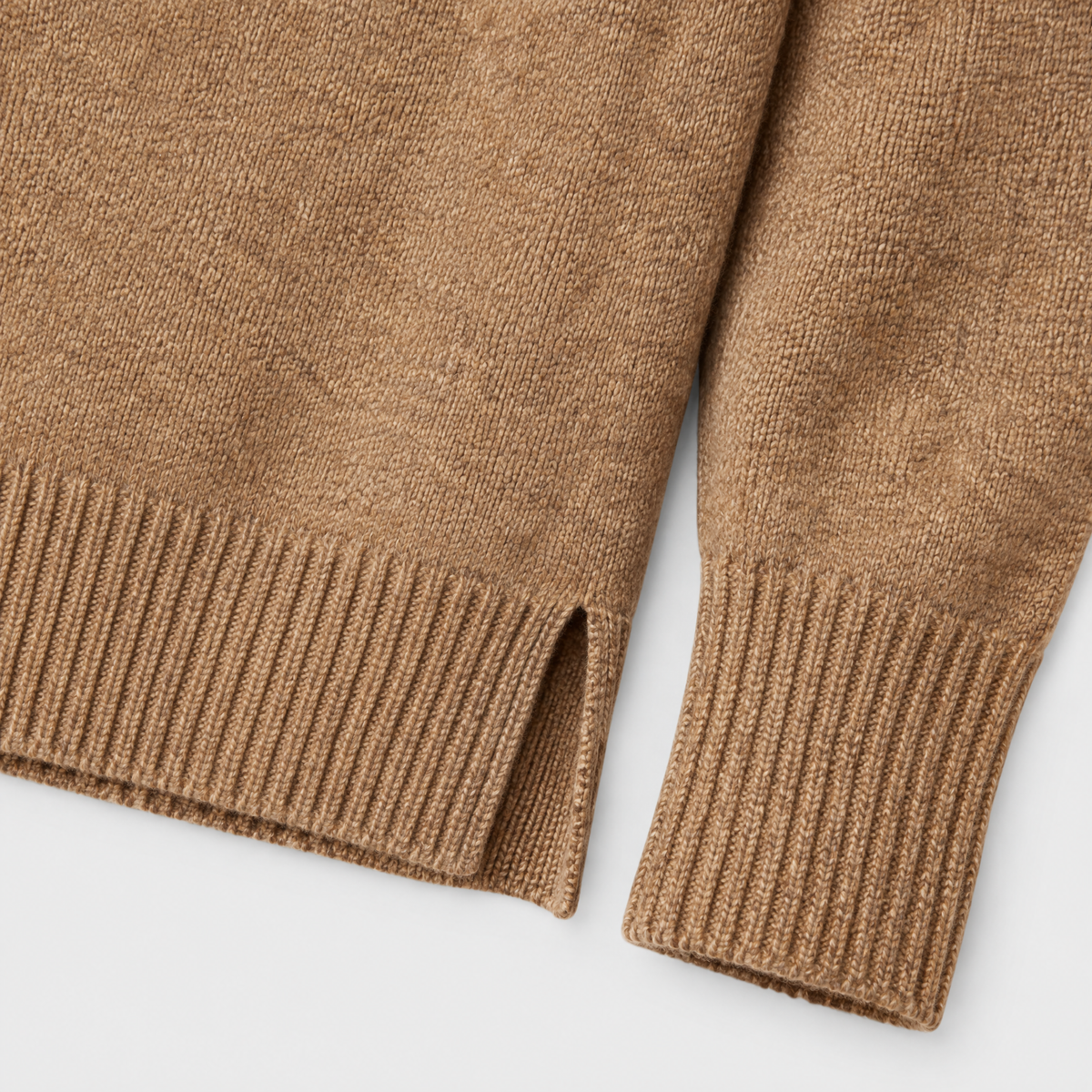 Bethany Womens Oversized Cashmere Blend Collared Sweater, side slit hem and ribbed cuff detail