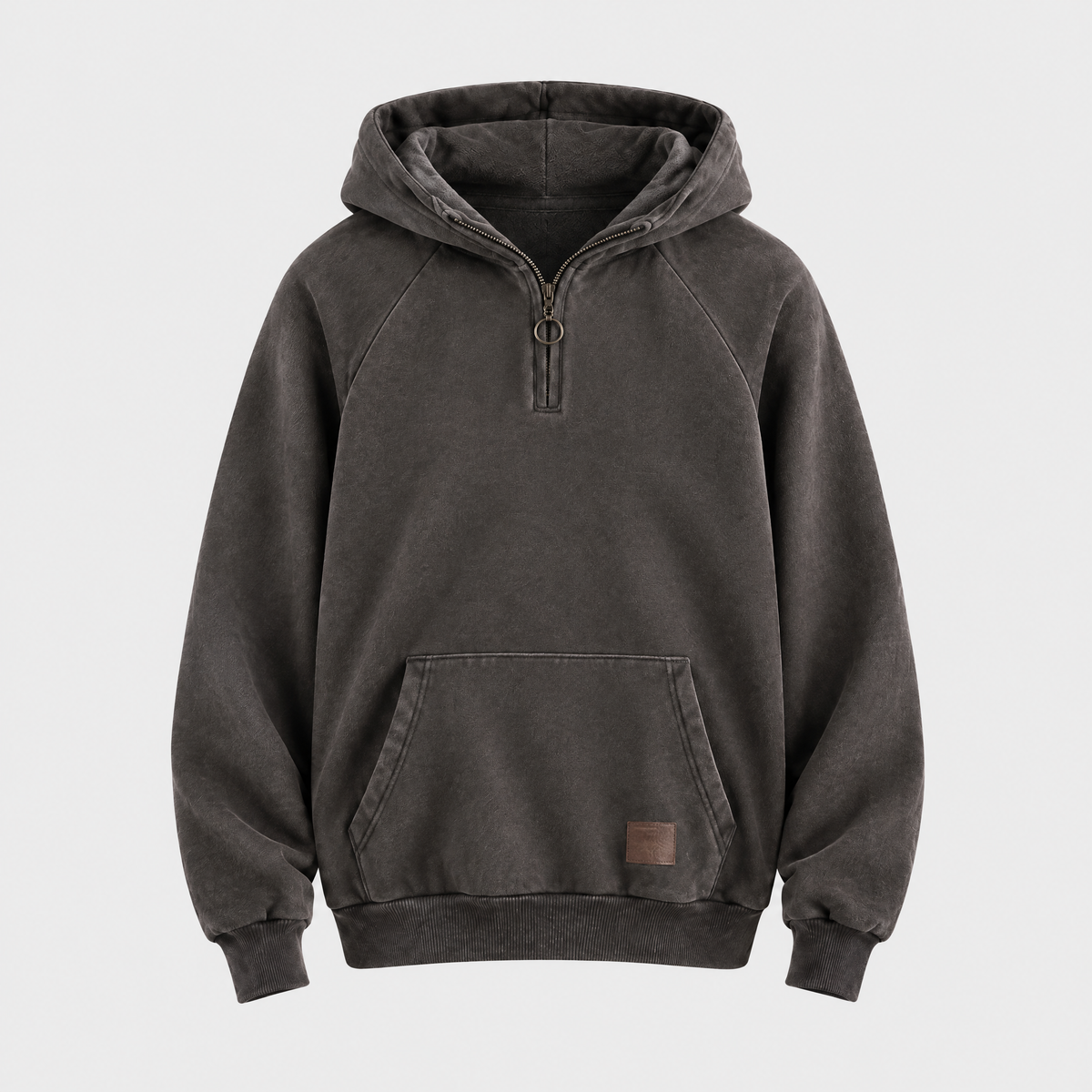 Derek Mens Cotton Quarter-Zip Hoodie in Gray
