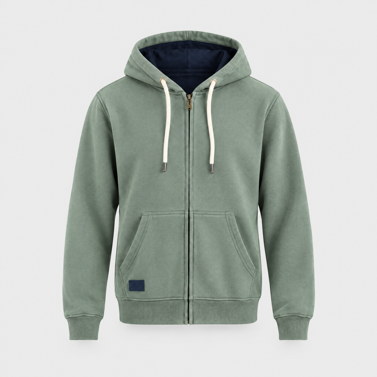 Corey Mens Heavyweight Full-Zip Hoodie in Green