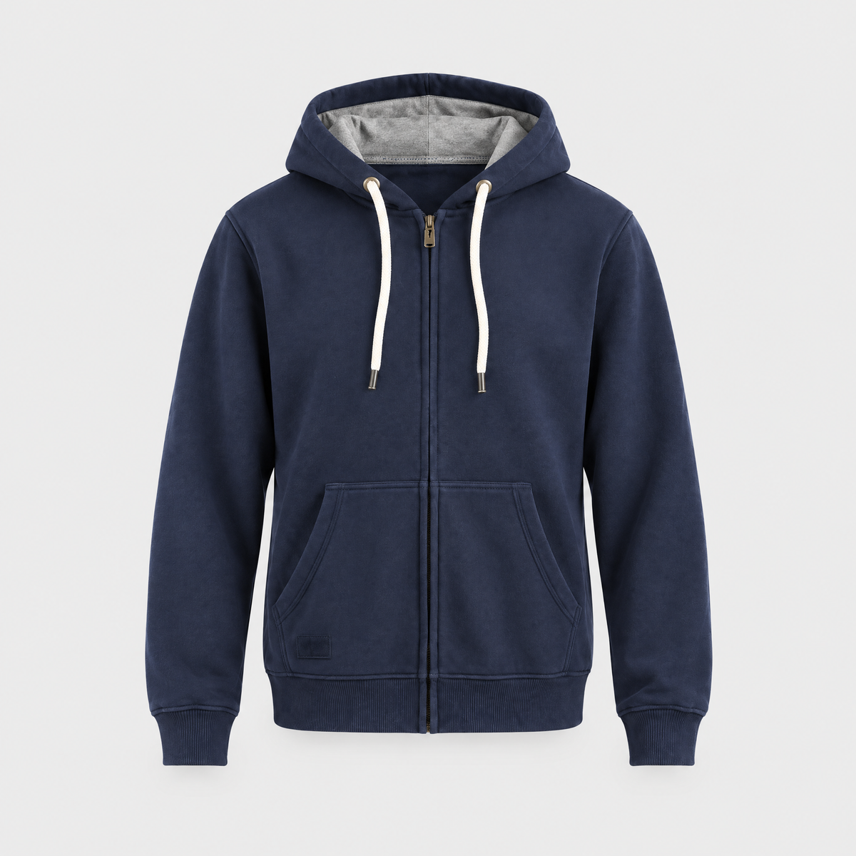 Corey Mens Heavyweight Full-Zip Hoodie in Navy