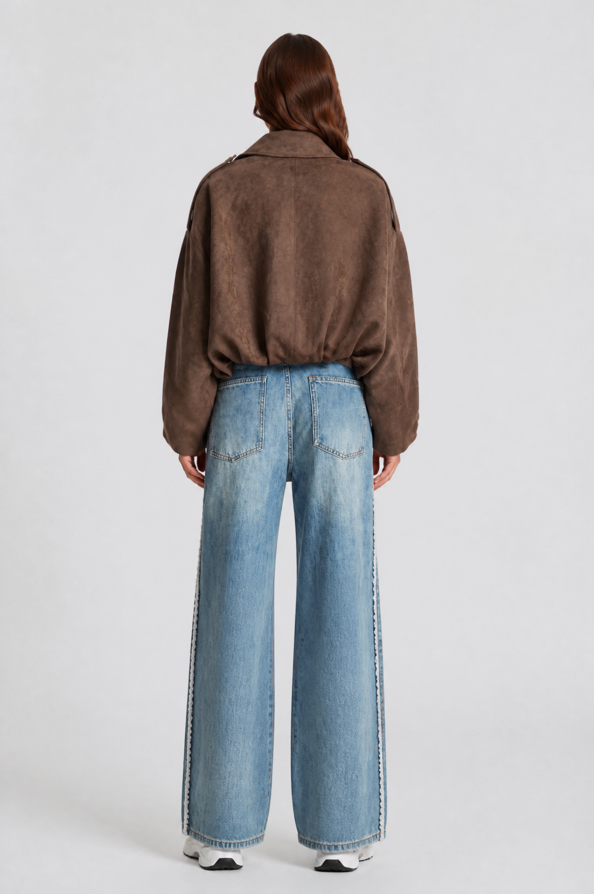 Jean Womens Oversized Suede Jacket, Cropped