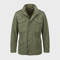Randy | Mens Field Jacket with Cargo Pockets | Drawstring Waist, Snap Buttons, Hip Length | Green, Black S-5XL