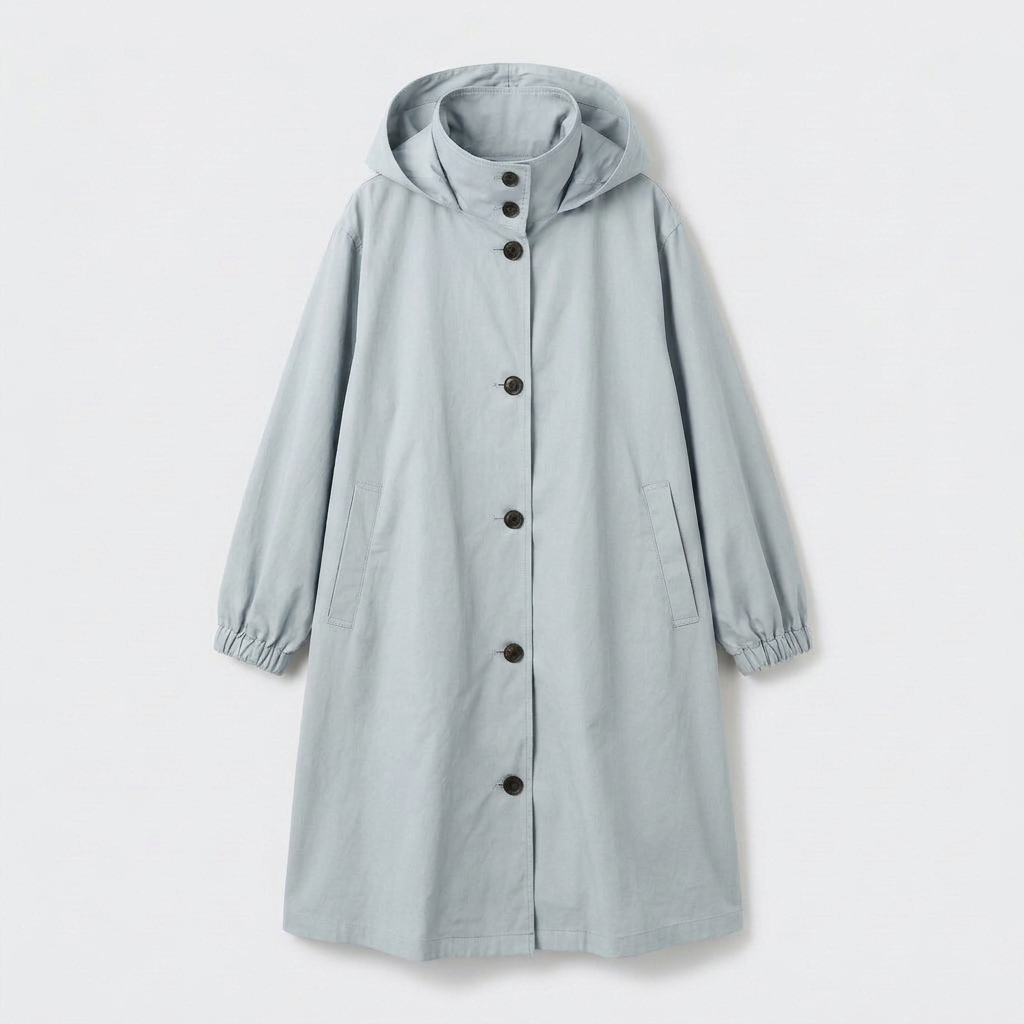 Dawn Womens Waterproof Trench Coat with Belt in light blue