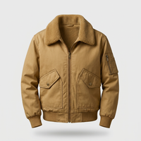Nick | Mens Fleece Lined Bomber Jacket for Winter | Shearling Collar, Ribbed Cuffs | Khaki, Green, Black M-4XL