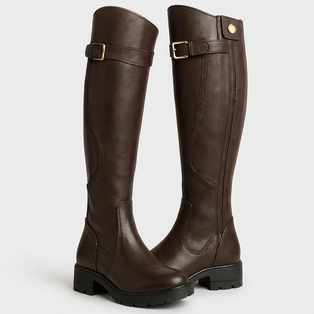 Lucy Womens Waterproof Boots with Slip-Resistant Sole in dark brown