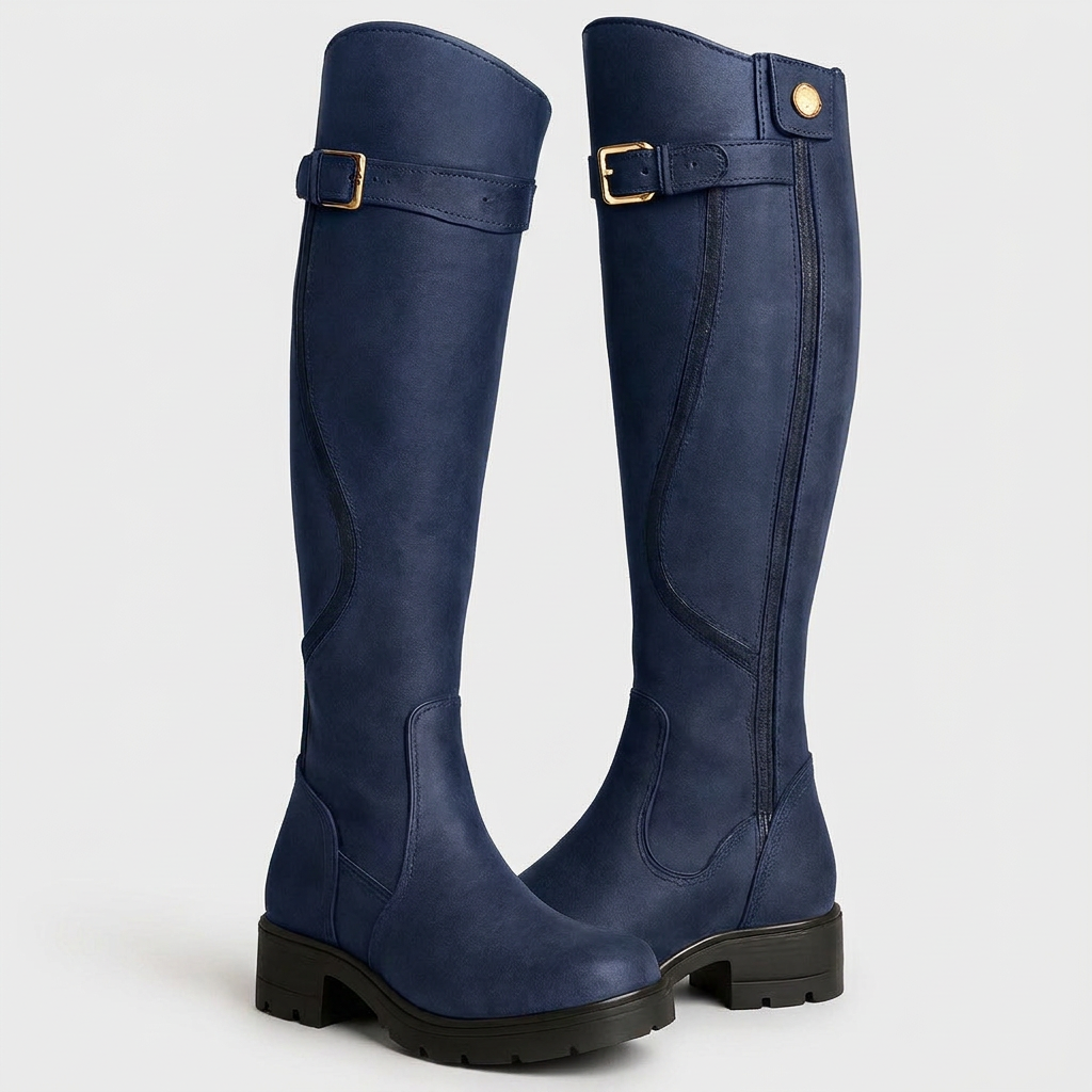 Lucy Womens Waterproof Boots with Slip-Resistant Sole in navy