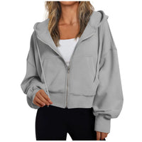 Stephanie | Womens Zip Up Hoodie with Hood | Soft Fabric, Relaxed Loose Fit | Gray, Blue, Black and More S-2XL