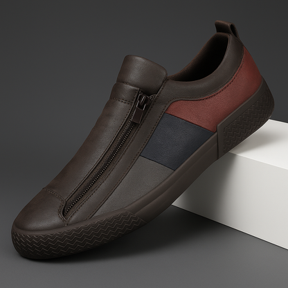 Corvin Street Zip Leather Sneaker