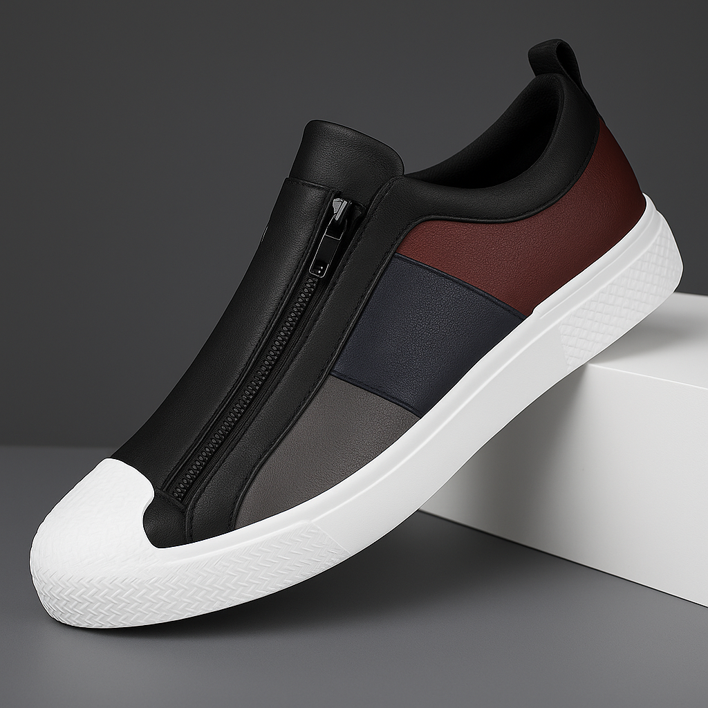 Corvin Street Zip Leather Sneaker