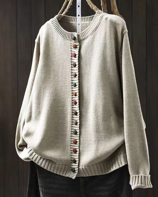 Women's Button-Accent Cardigan, Relaxed Fit | Timeless Layering Piece, One Size | 9 Colorways