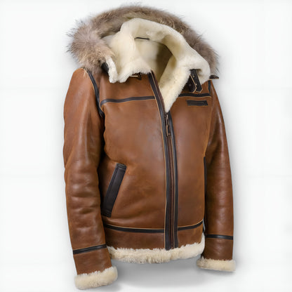 William | Bomber jacket with fur hood