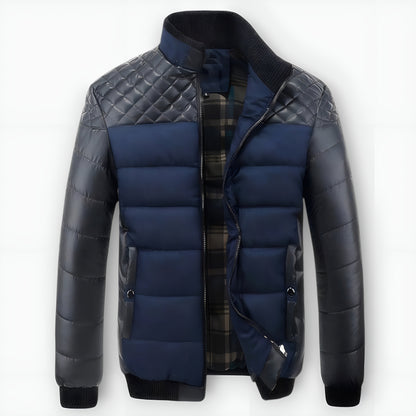 Henry | Two-tone quilted jacket in leather and fabric