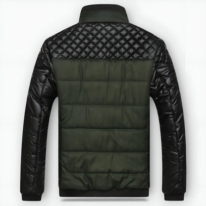 Henry | Two-tone quilted jacket in leather and fabric