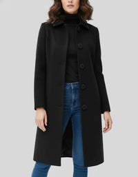 Joy | Womens Trench Coat Single-Breasted with Fit and Flare Cut | Classic Collar | Black, Dark Blue, Dark Red M-3XL
