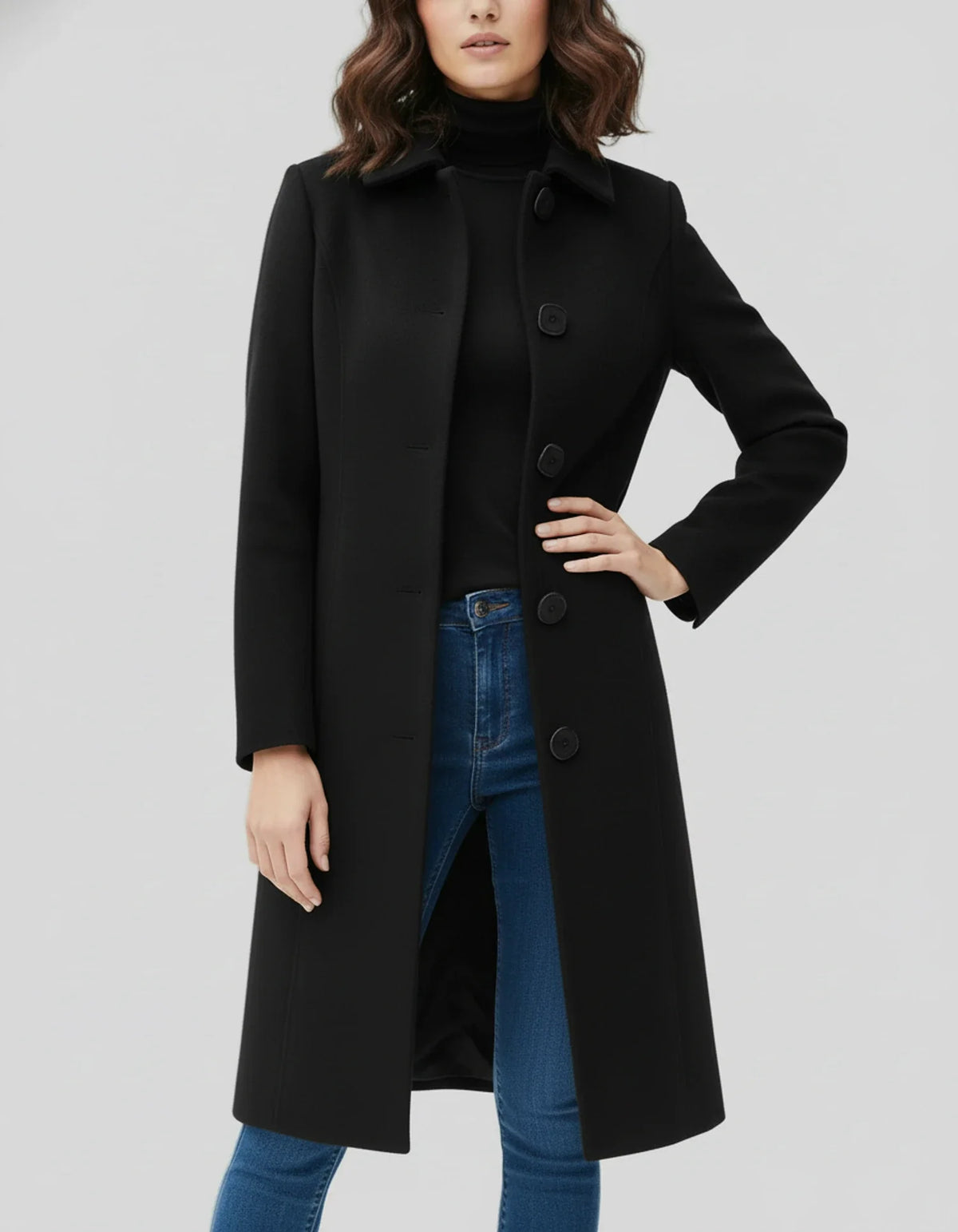 Joy Womens Trench Coat Single-Breasted with Fit and Flare Cut