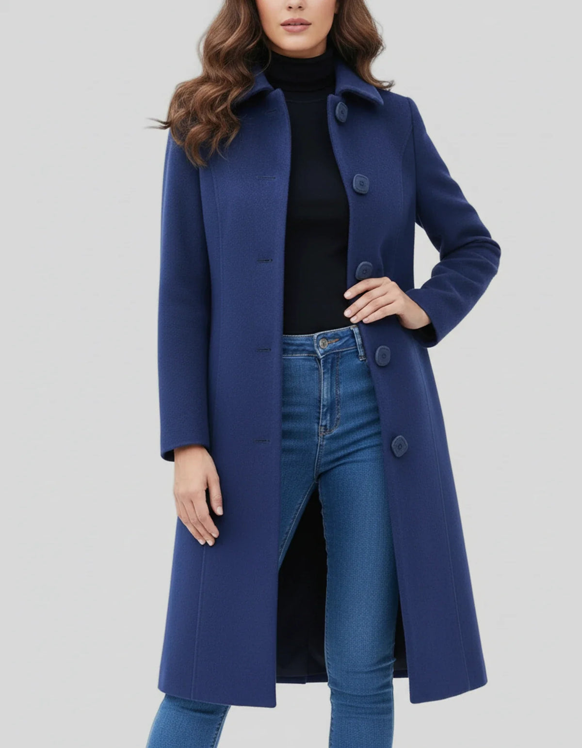Joy Womens Trench Coat Single-Breasted with Fit and Flare Cut