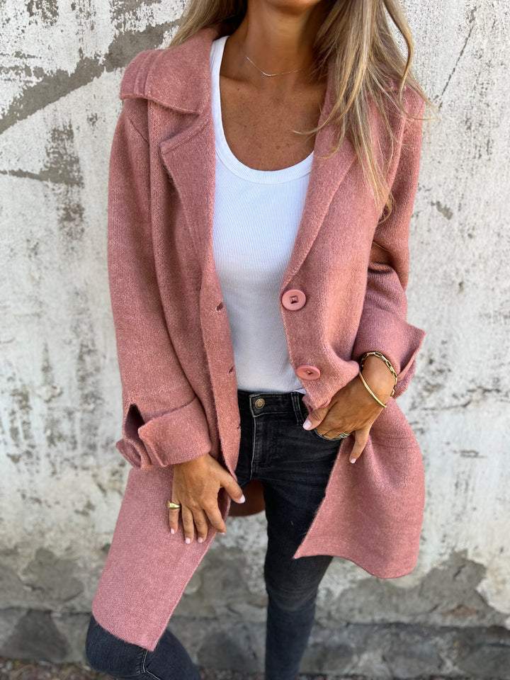 Betsy Womens Long Cardigan Sweater for Casual Wear in Pink