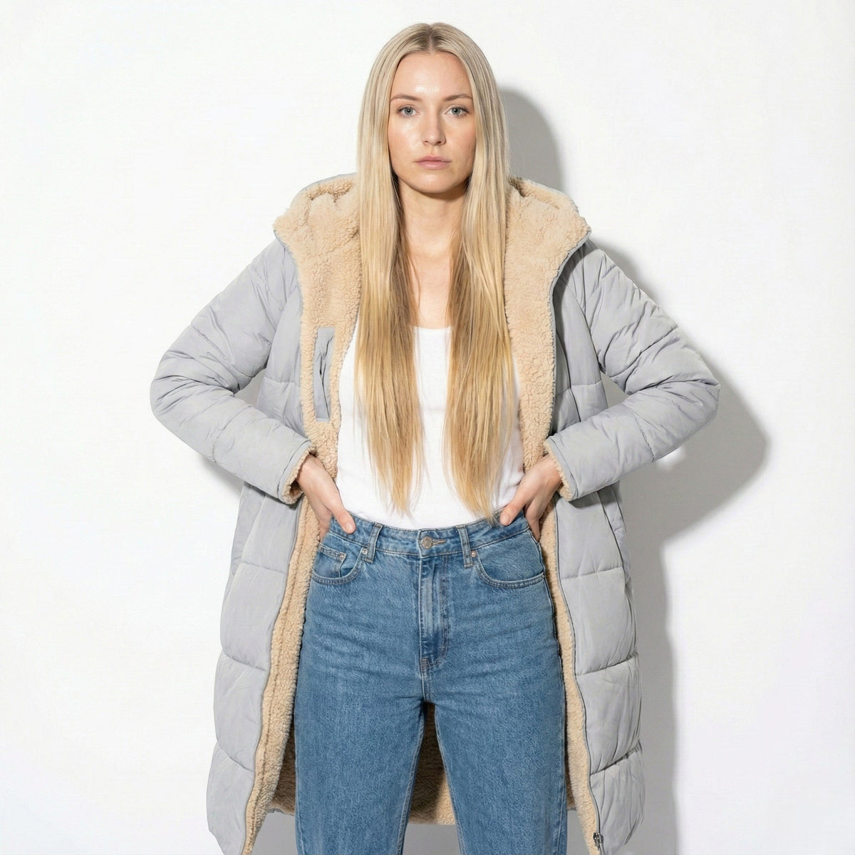 Kaela Womens Long Quilted Winter Coat
