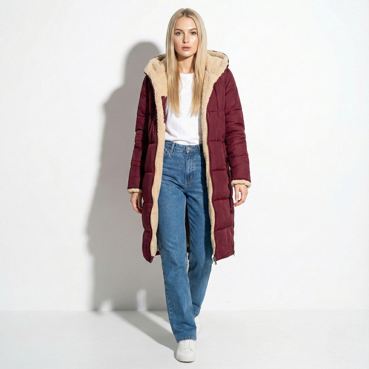 Kaela Womens Long Quilted Winter Coat