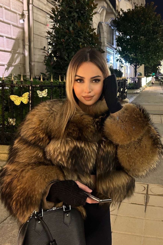 Lisa Womens Faux Fur Jacket, Soft and Warm in Brown