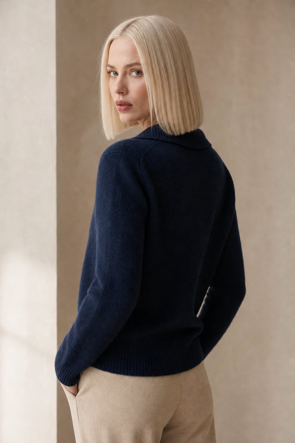 Lindsey Womens Cashmere Blend Cardigan with Statement Buttons