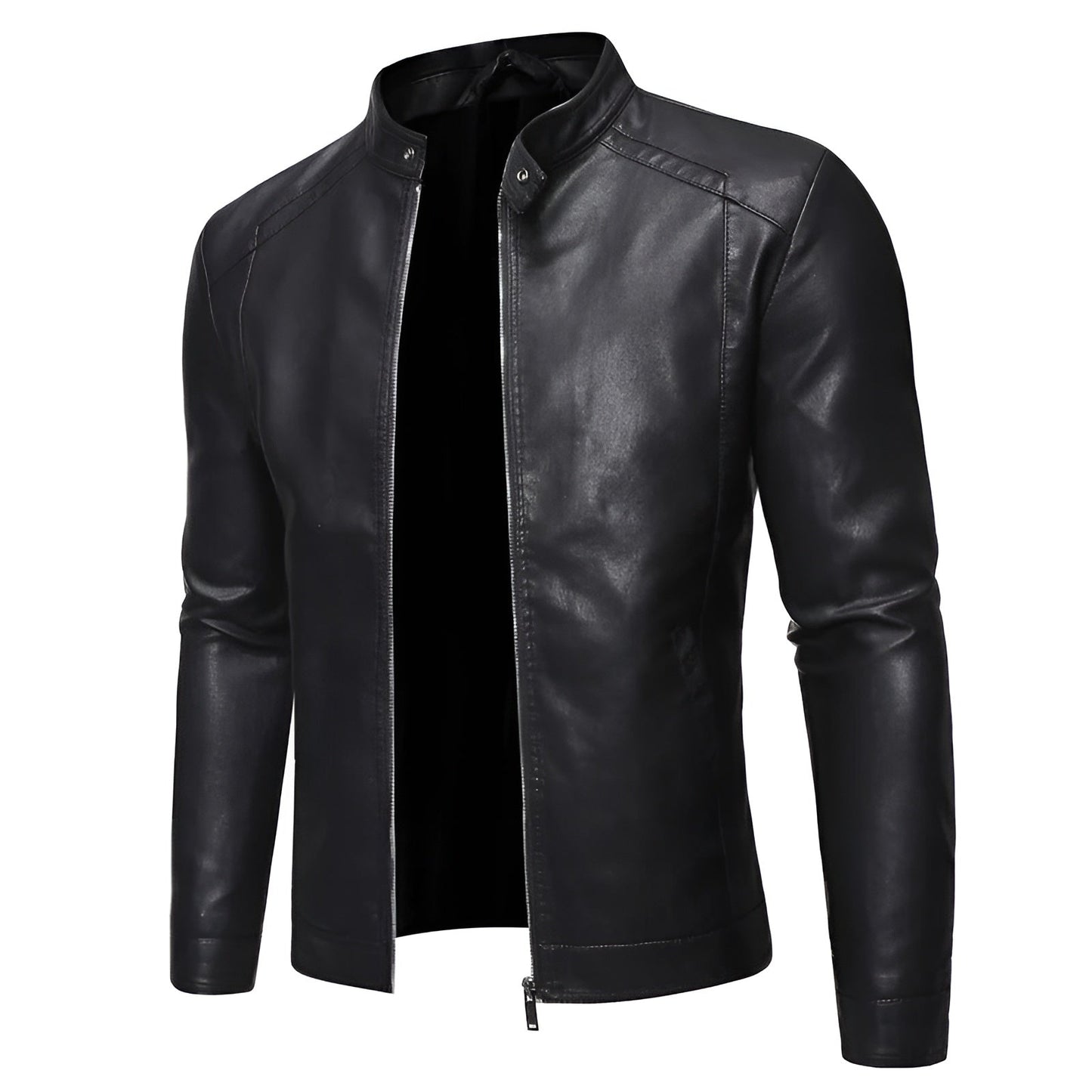 Miggy | Leather jacket with stand-up collar