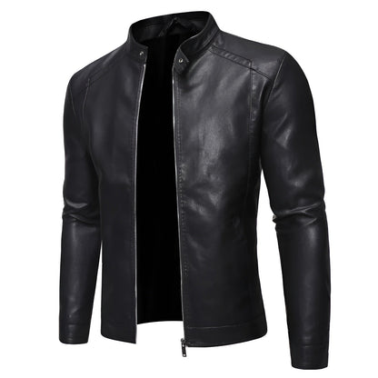 Miggy | Leather jacket with stand-up collar