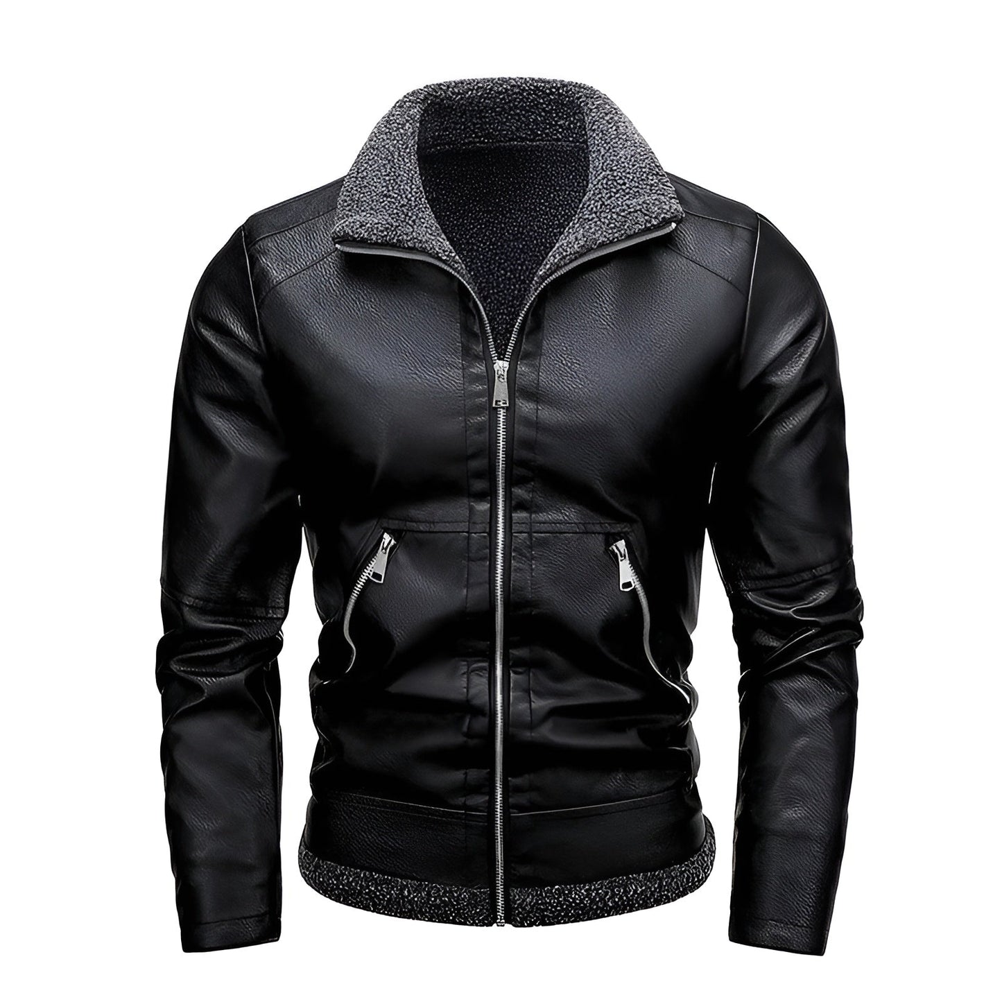Daniel | Stylish leather jacket with fleece lining