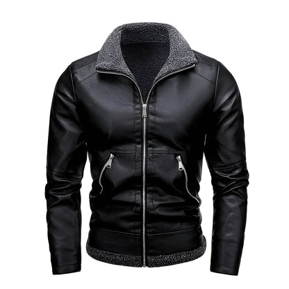 Daniel | Stylish leather jacket with fleece lining