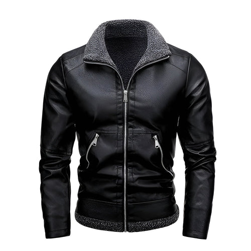 Daniel | Stylish leather jacket with fleece lining