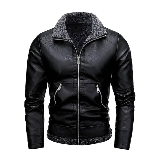 Daniel | Stylish leather jacket with fleece lining