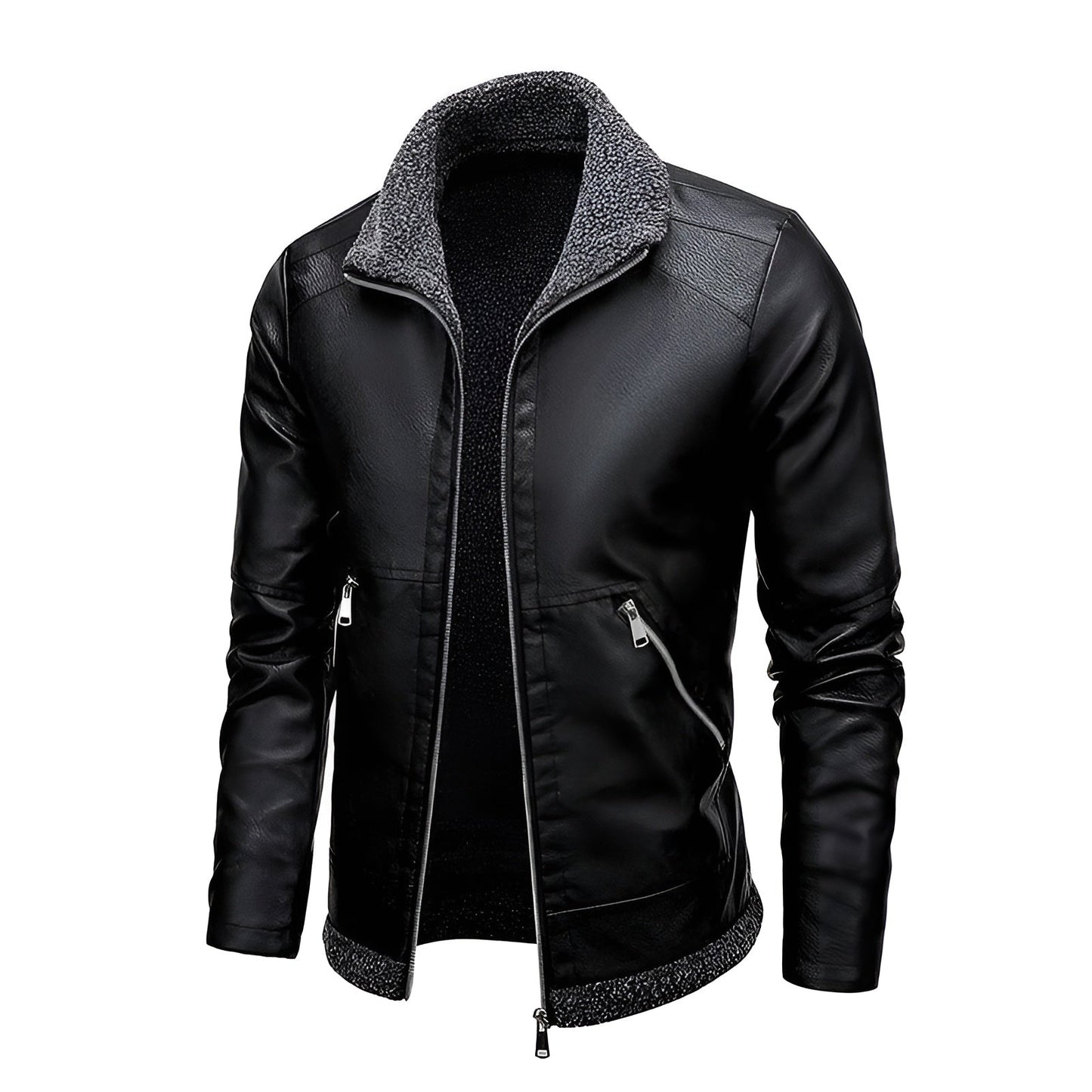 Daniel | Stylish leather jacket with fleece lining