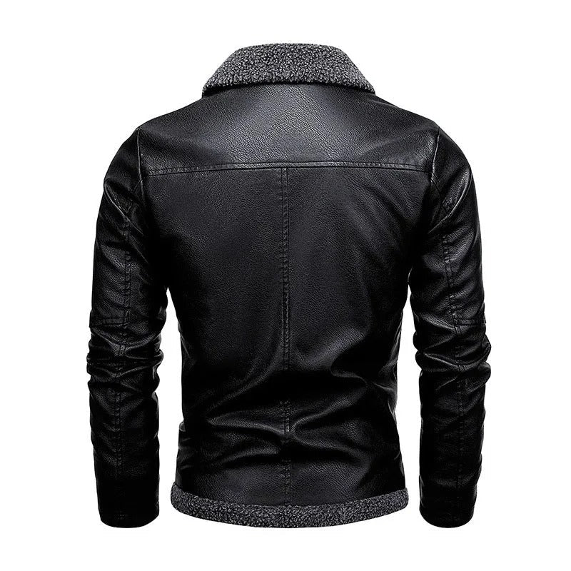 Daniel | Stylish leather jacket with fleece lining