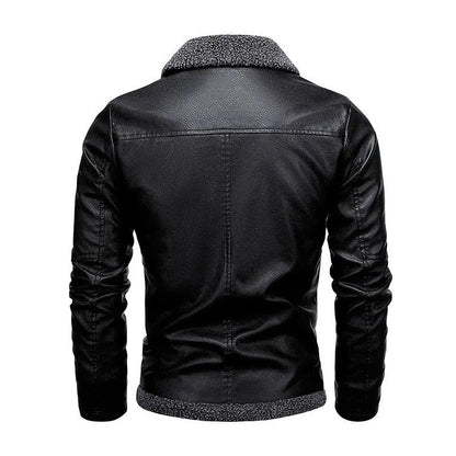 Daniel | Stylish leather jacket with fleece lining