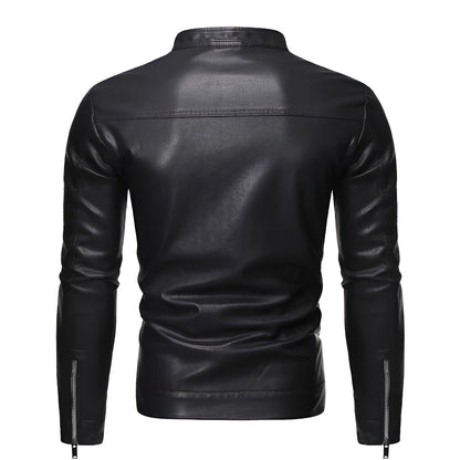 Miggy | Leather jacket with stand-up collar
