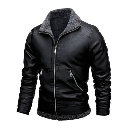 Daniel | Stylish leather jacket with fleece lining
