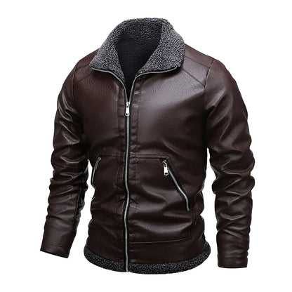 Daniel | Stylish leather jacket with fleece lining