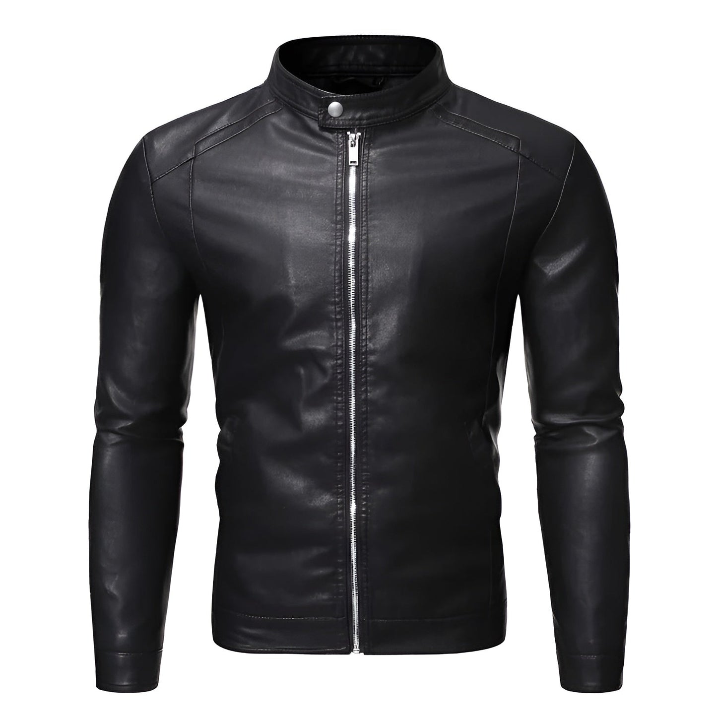 Miggy | Leather jacket with stand-up collar