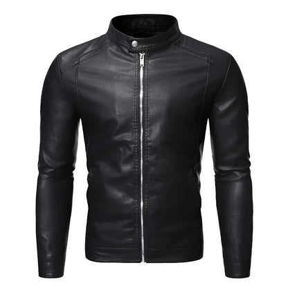 Miggy | Leather jacket with stand-up collar