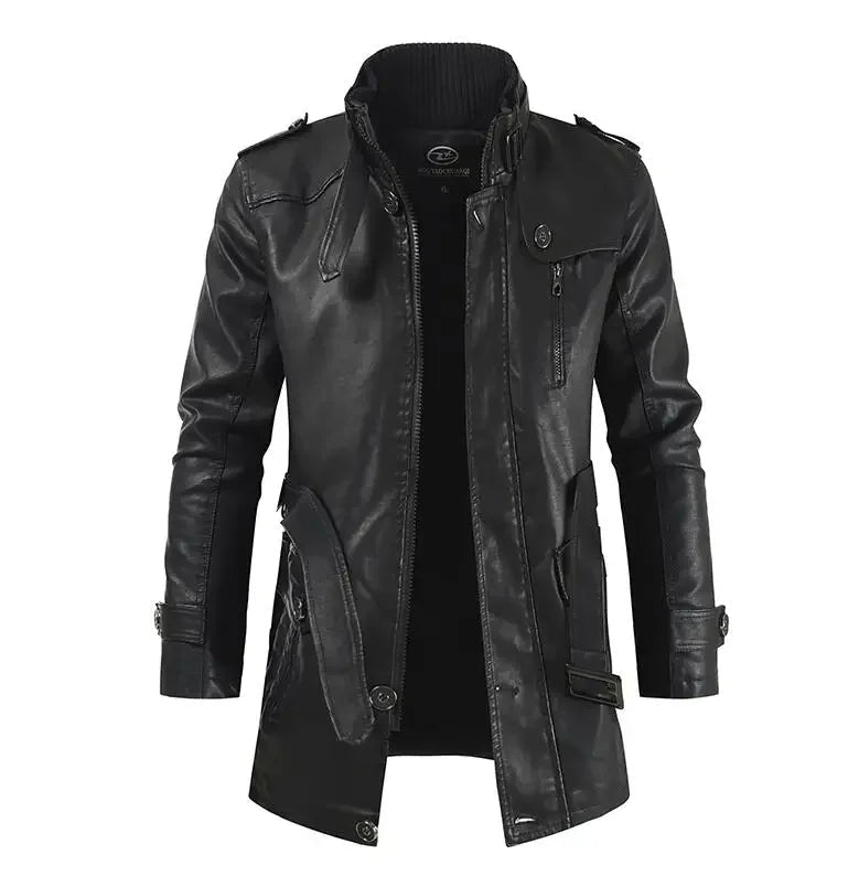 Steven | Stylish Long Leather Coat for Men