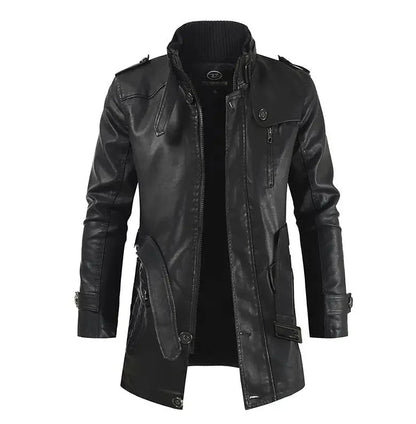 Steven | Stylish Long Leather Coat for Men
