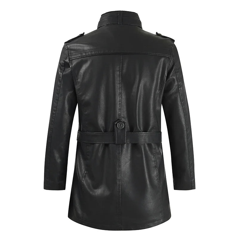 Steven | Stylish Long Leather Coat for Men