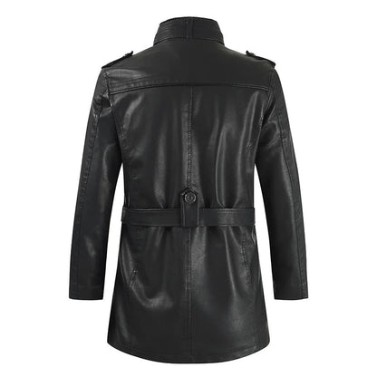 Steven | Stylish Long Leather Coat for Men