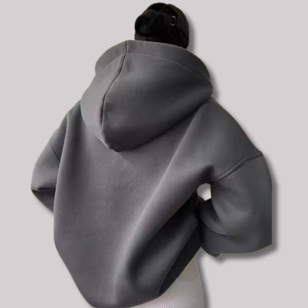 Candice Womens Oversized Pullover Hoodie with Notch Neck